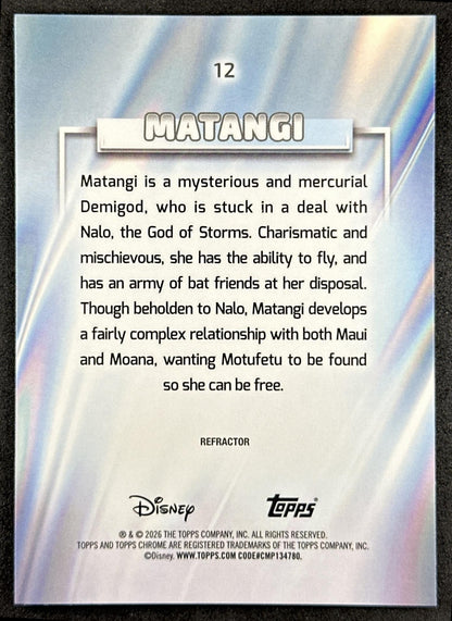 Matangi 2026 Topps Chrome Disney Refractor Moana 2 Back