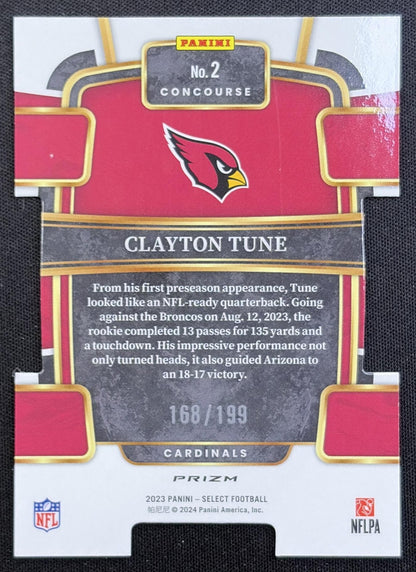 Clayton Tune 2023 Panini Select White Prizms Die Cut /199 Cardinals
