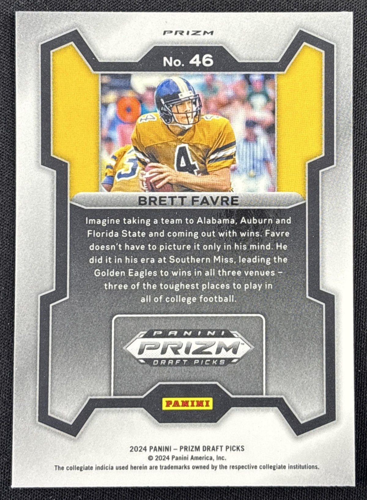 Brett Favre 2024 Panini Prizm Collegiate Draft Picks Green