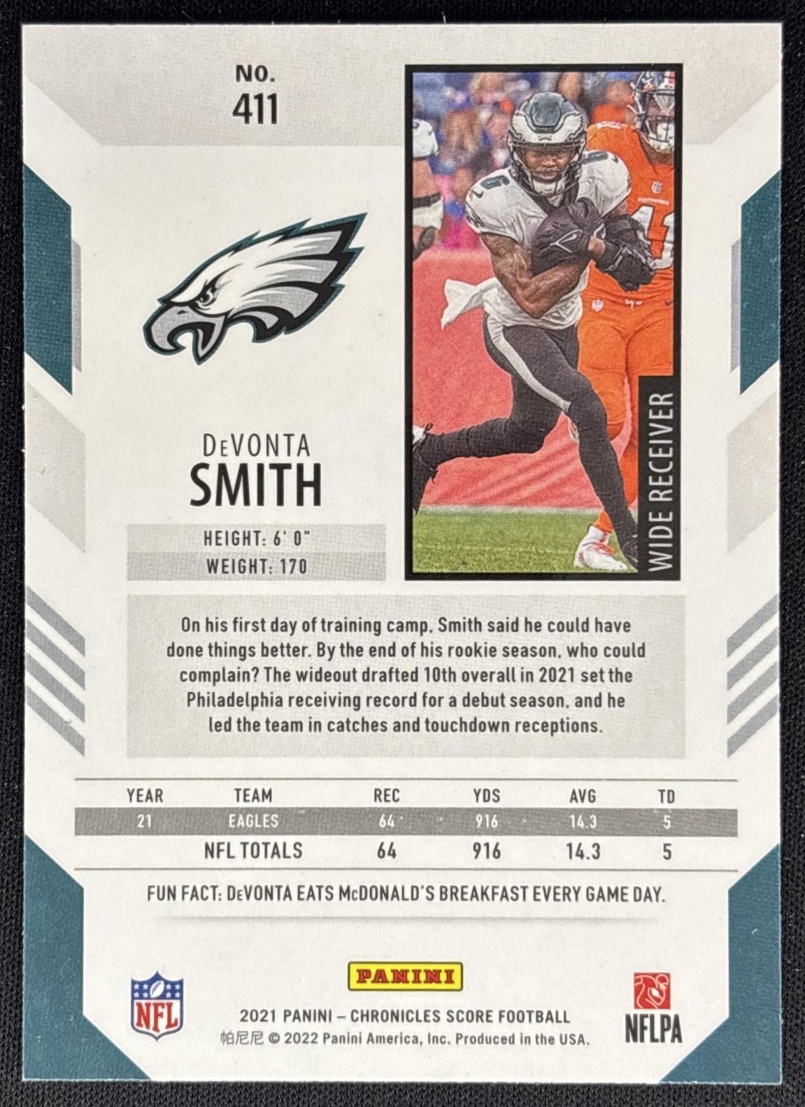 DeVonta Smith 2021 Panini Chronicles Score Update Rookies Eagles back