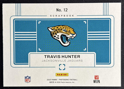 Travis Hunter 2025 Panini PhotoGenic Scrapbook Red /99 Jaguars