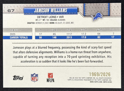 Jameson Williams 2026 Topps Gold /2026 Lions