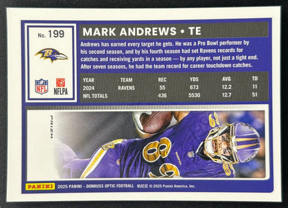 Mark Andrews 2025 Panini Donruss Optic Holo Prizm Ravens Sports Trading Cards