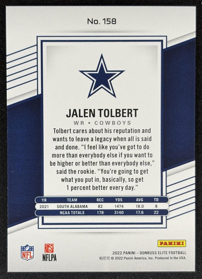 Jalen Tolbert 2022 Panini Donruss Elite Red /399 Cowboys