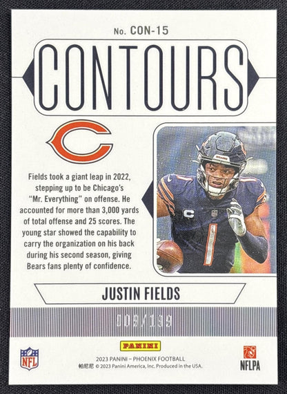 Justin Fields 2023 Panini Phoenix Contours Red /199 Bears
