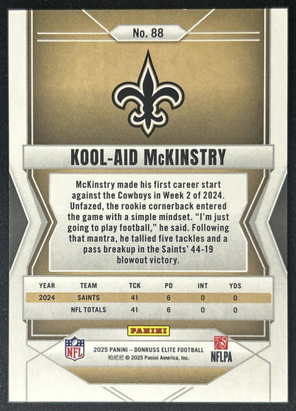 Kool-Aid McKinstry 2025 Panini Donruss Elite Lavender Pyramids /649 Saints back