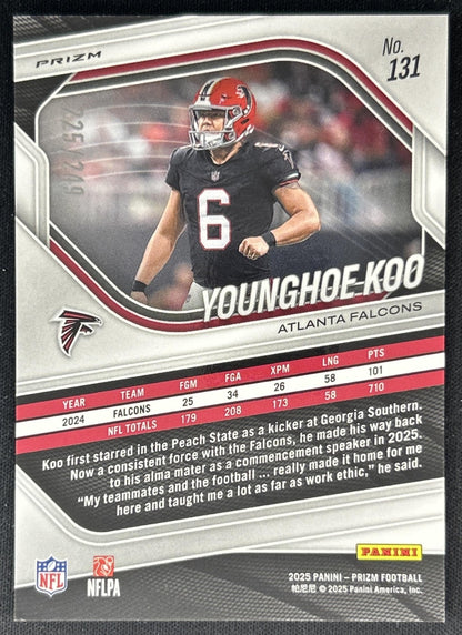 Younghoe Koo 2025 Panini Prizm Orange /249 Falcons Back