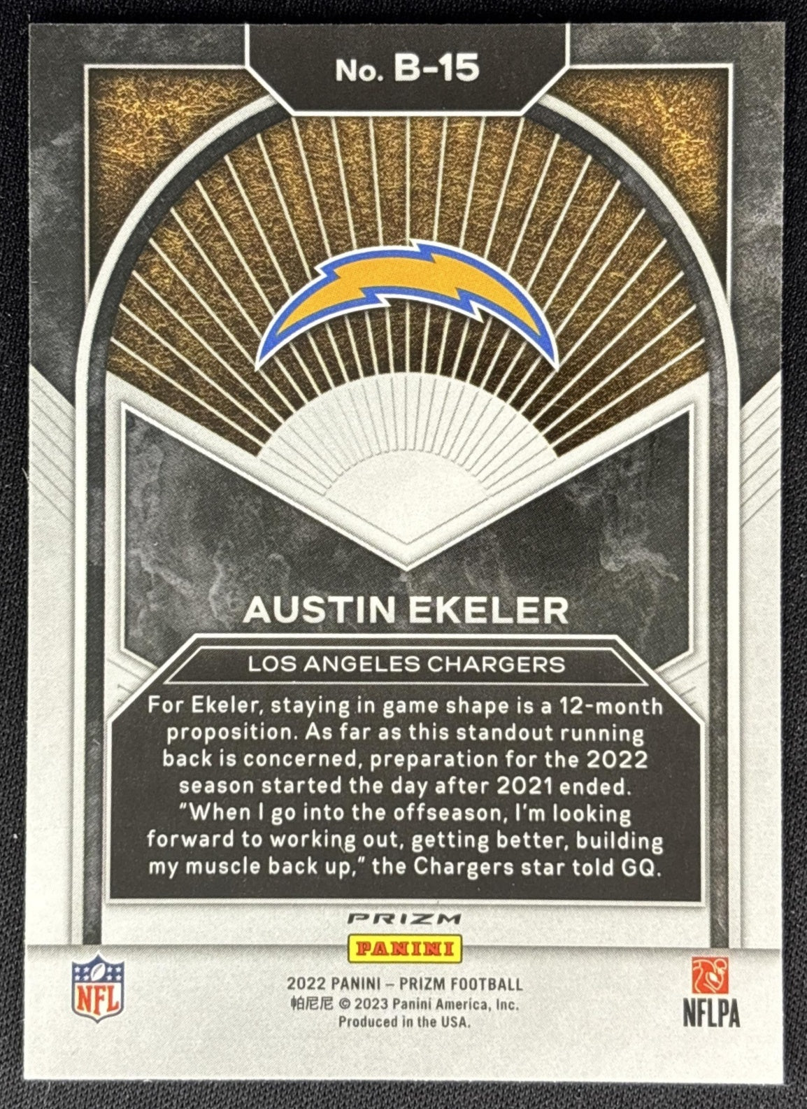 Austin Ekeler 2022 Panini Prizm Brilliance Prizms Green Ice Chargers Sports Trading Cards