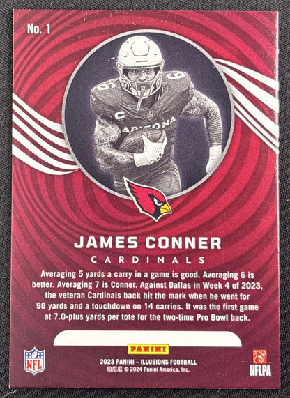 James Conner 2023 Panini Illusions Yellow Diamond Trophy Collection /299 Cardinals