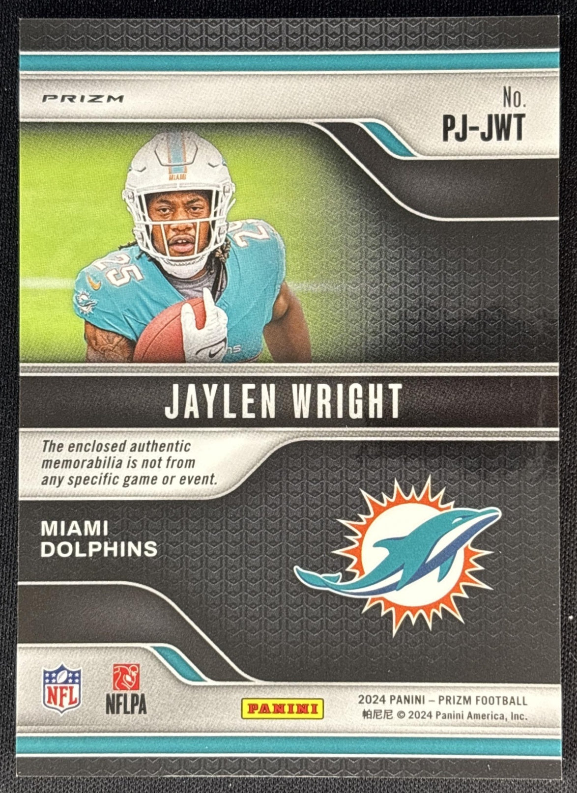 Jaylen Wright 2024 Panini Prizm Premier Jerseys Dolphins