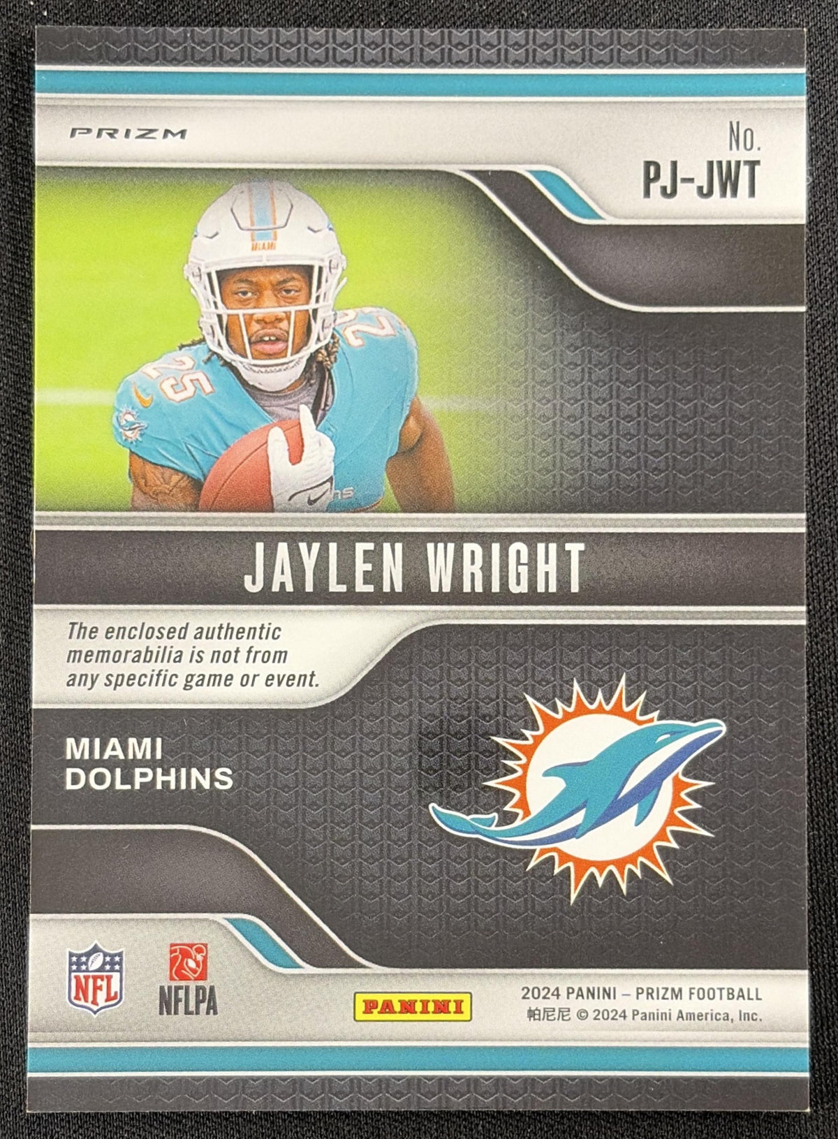 Jaylen Wright 2024 Panini Prizm Premier Jerseys Pink Dolphins