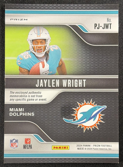 Jaylen Wright 2024 Panini Prizm Premier Jerseys Pink Dolphins