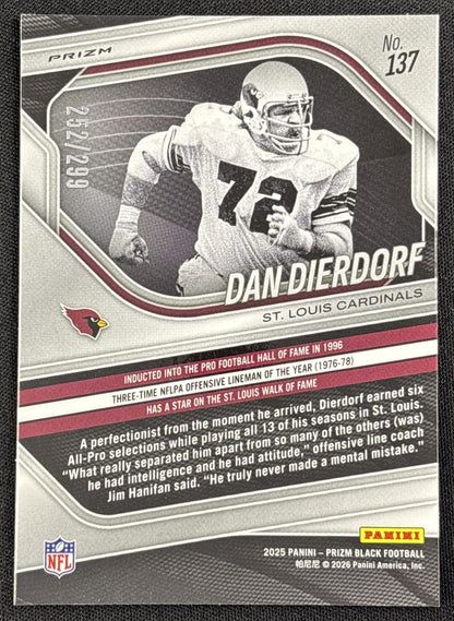 Dan Dierdorf 2025 Panini Prizm Black Red /299