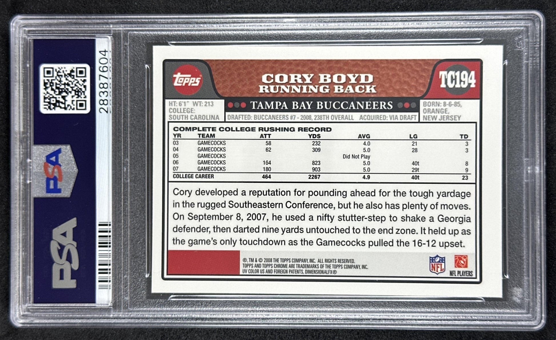 Cory Boyd 2008 Topps Chrome PSA 9