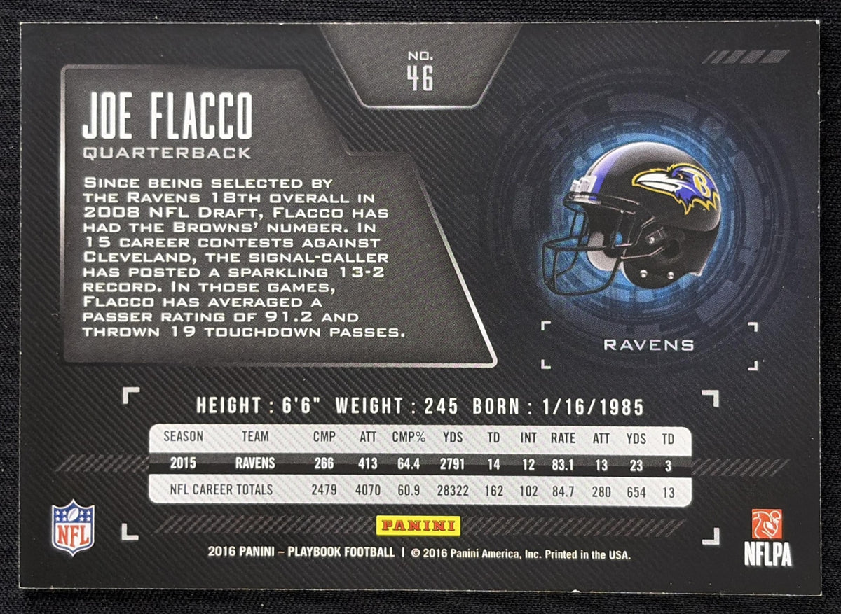 Joe Flacco 2016 Panini Playbook Platinum /49 Ravens
