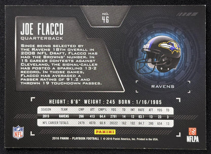 Joe Flacco 2016 Panini Playbook Platinum /49 Ravens
