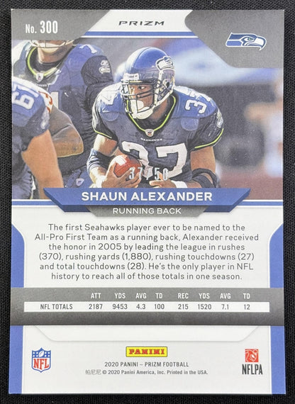 Shaun Alexander 2020 Panini Prizm No Huddle Red /50 Seahawks