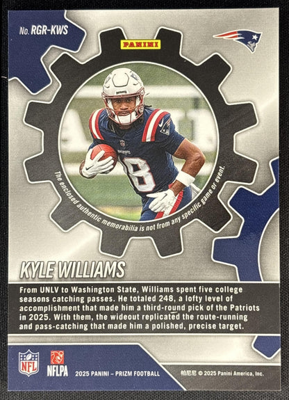 Kyle Williams 2025 Panini Prizm Rookie Gear Patriots Sports Trading Cards
