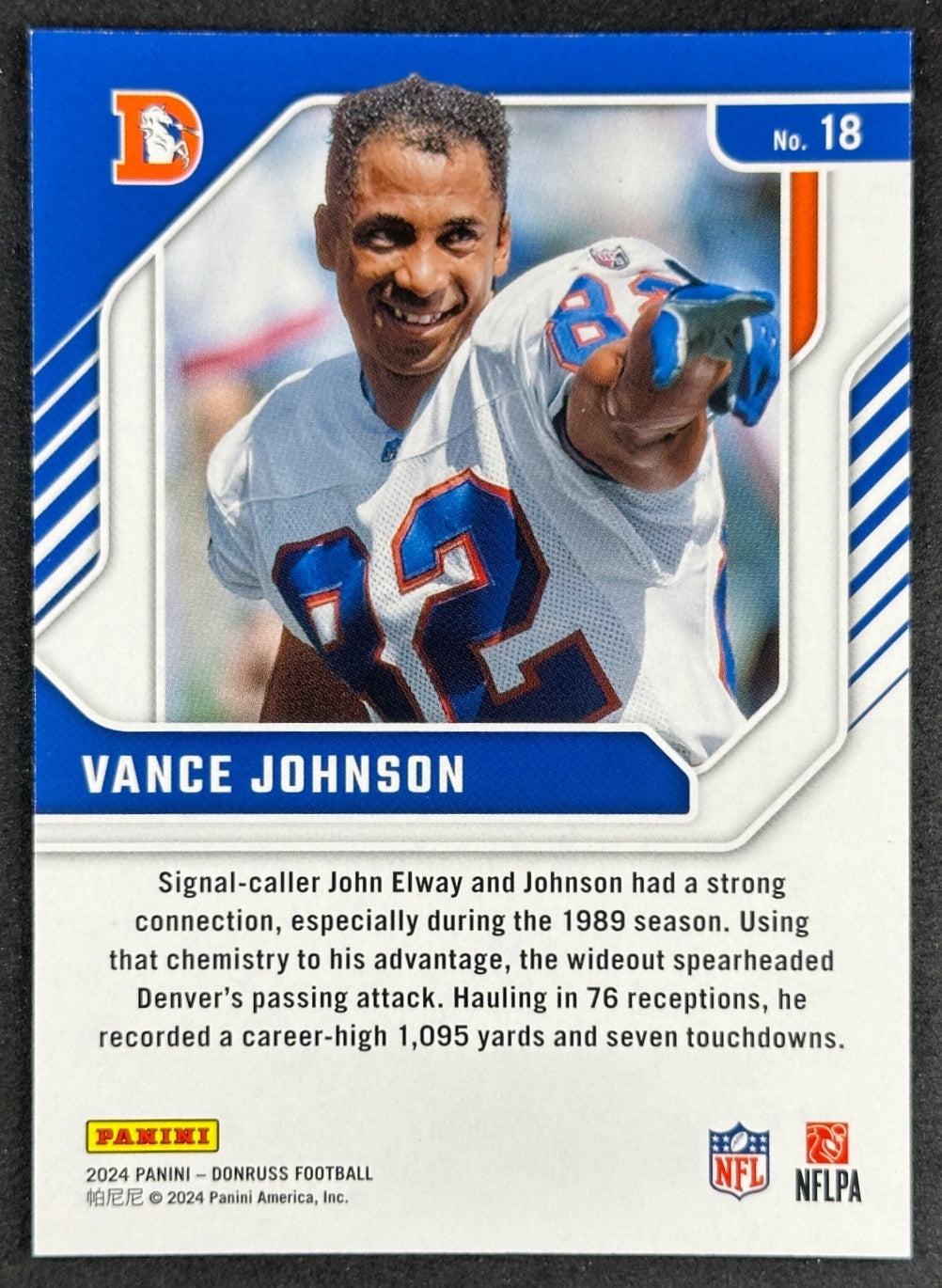 Vance Johnson 2024 Donruss The Legends Series Broncos Sports Trading Card