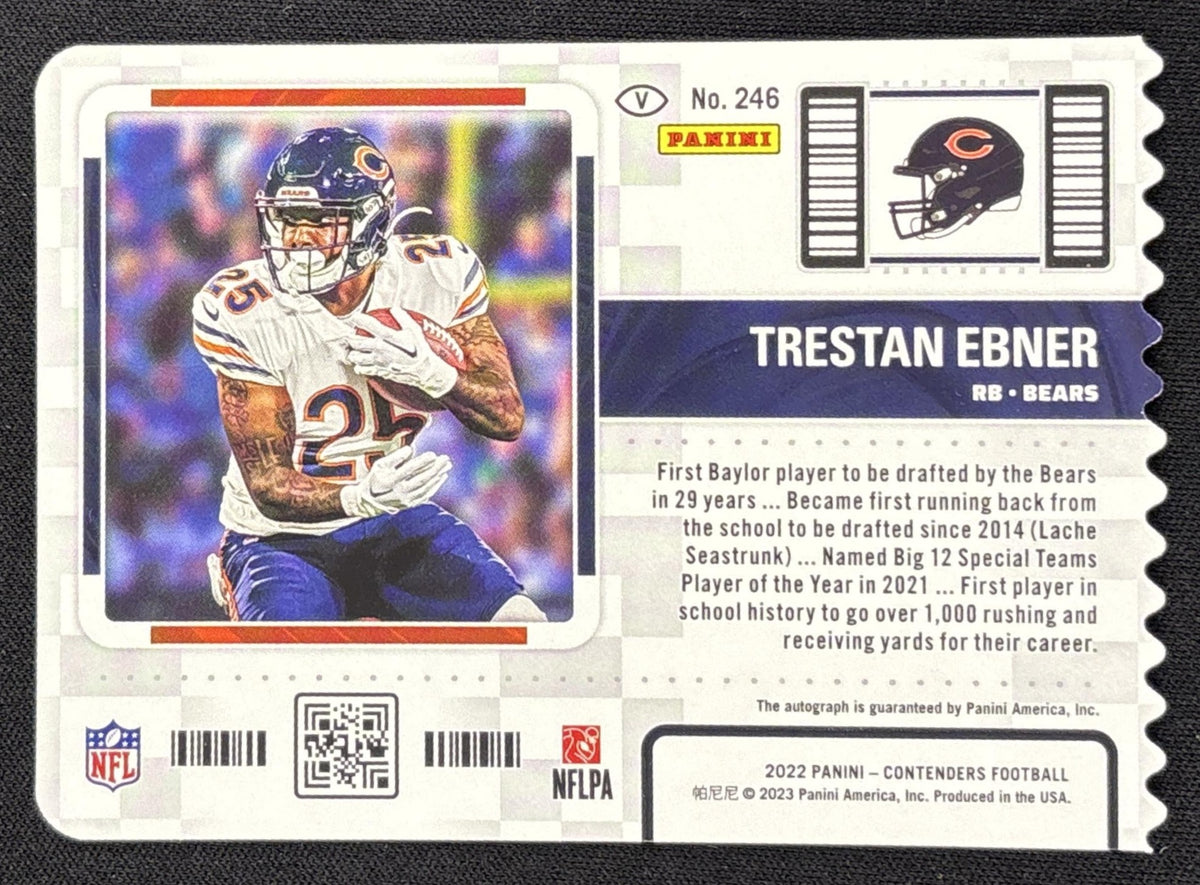 Trestan Ebner 2022 Panini Contenders Rookie Ticket Stub /25 Bears