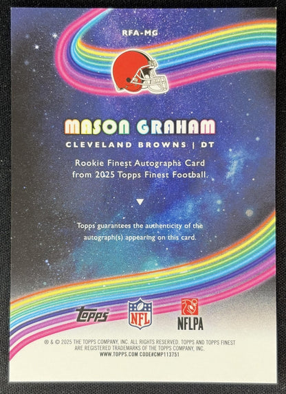 Mason Graham 2025 Topps Finest Rookie Auto Browns Football