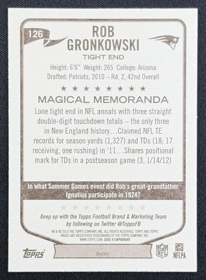 Rob Gronkowski 2013 Topps Magic Patriots New England Patriots