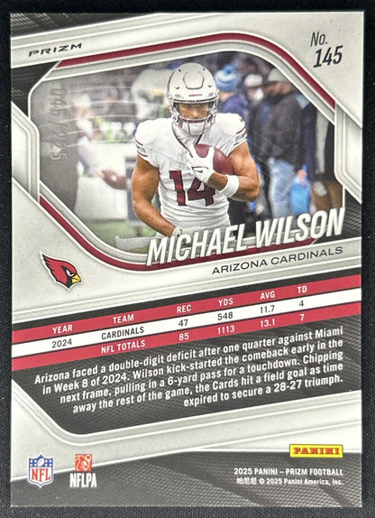 Michael Wilson 2025 Panini Prizm Purple Ice /225 Cardinals