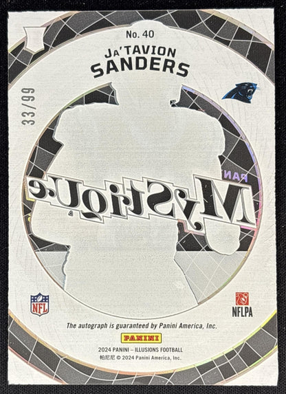 Ja Tavion Sanders 2024 Panini Illusions Mystique Auto /99 Panthers Sports Trading Card