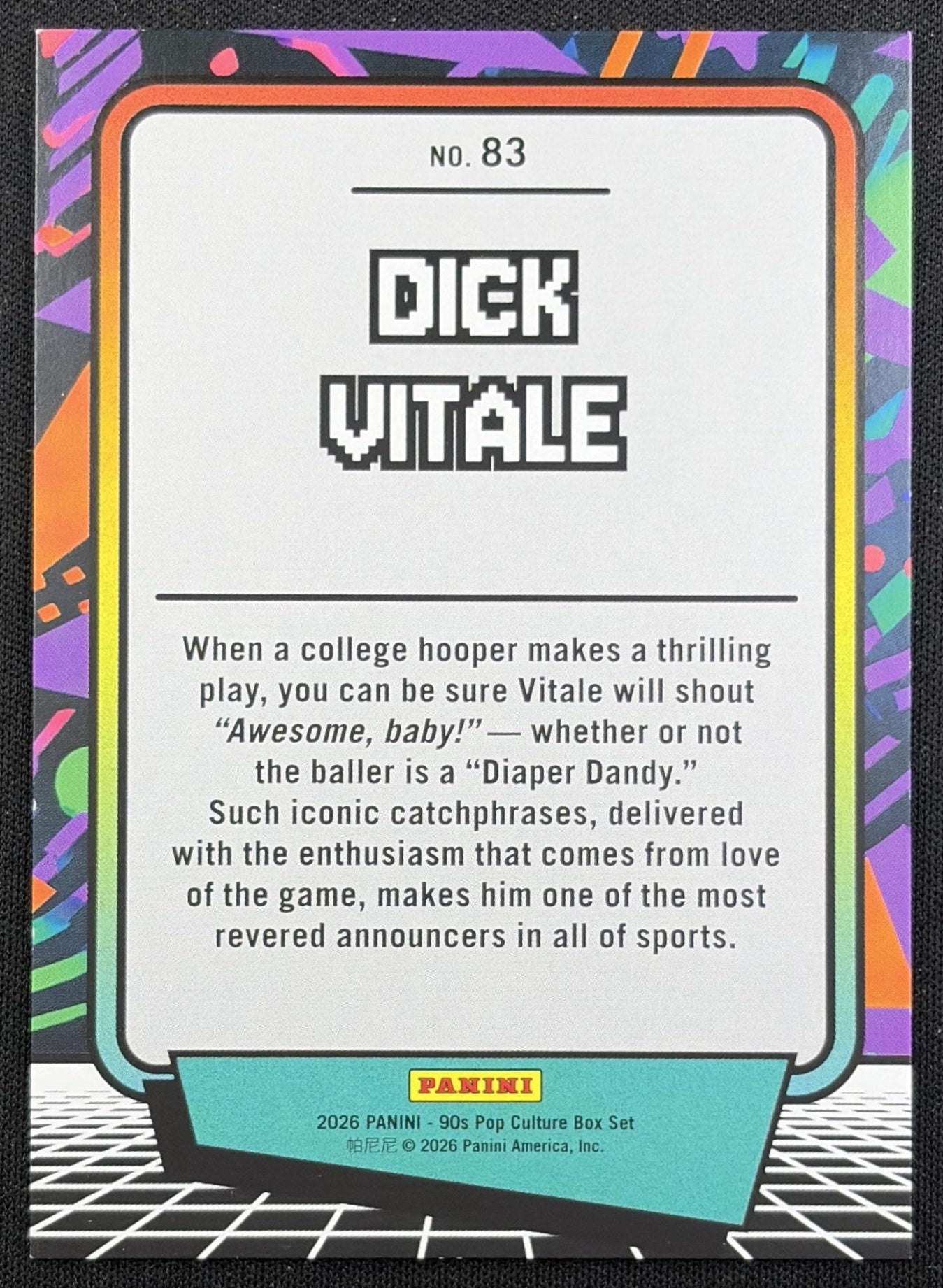 Dick Vitale 2026 Panini 90s Pop Culture Electric Blue /5