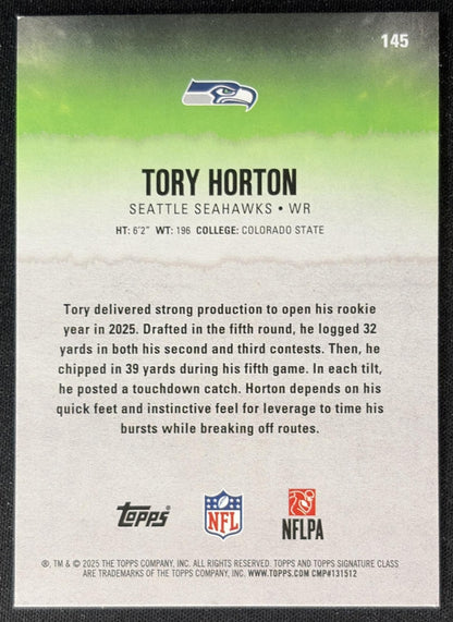 Tory Horton 2025 Topps Signature Class Rookie Red & Black Foil Seahawks Sports Trading Cards