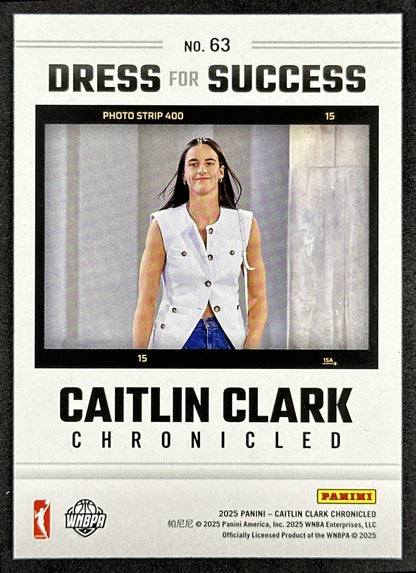 Caitlin Clark 2025 Panini Chronicled Dress For Success Holo Fever 63 Indiana Fever