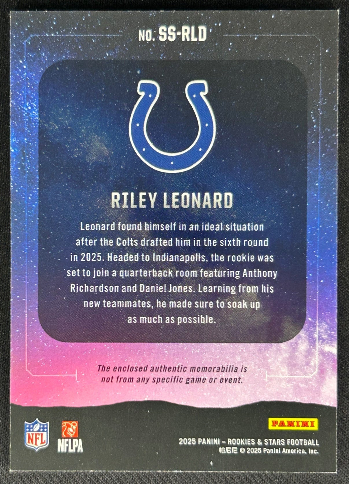 Riley Leonard 2025 Rookies & Stars Star Search Colts Sports Trading Cards