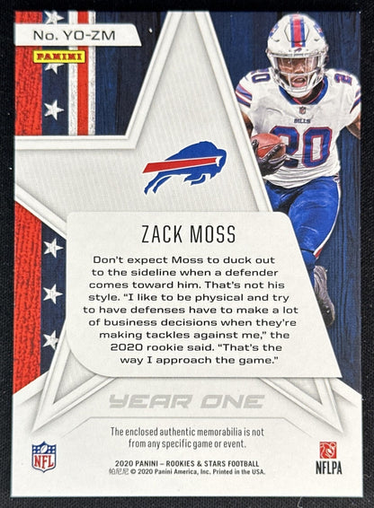 Zack Moss Rookies & Stars Patch Rookie Bills back