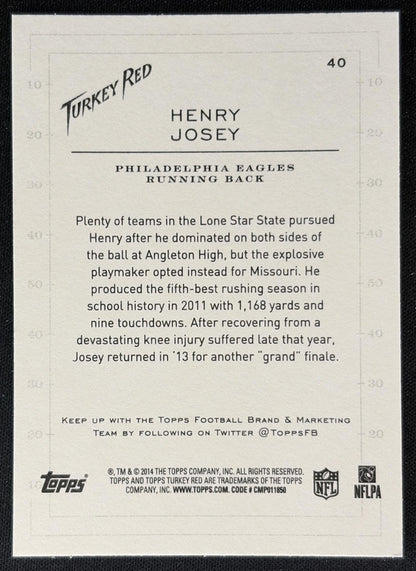 Henry Josey 2014 Topps Turkey Red Eagles Sports Trading Cards