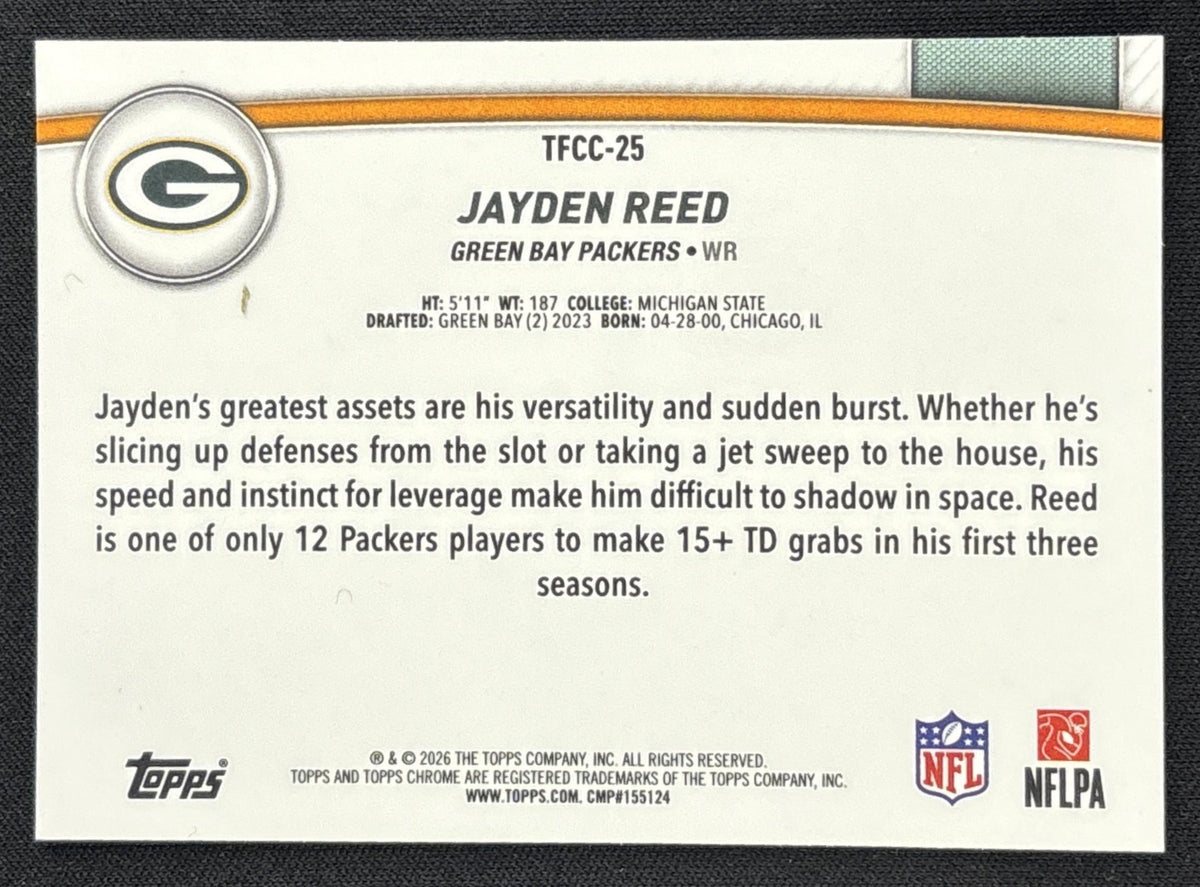 Jayden Reed 2026 Topps The Collection Chrome Packers