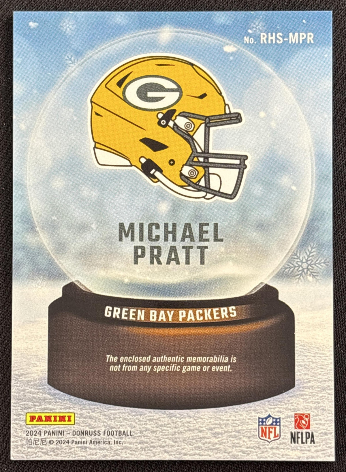 Michael Pratt 2024 Panini Donruss Rookie Holiday Sweater Packers Green Bay Packers