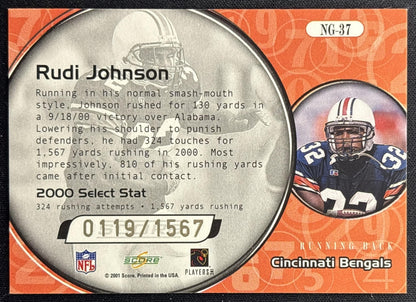 Rudi Johnson 2001 Score Numbers Game /1567 Bengals back