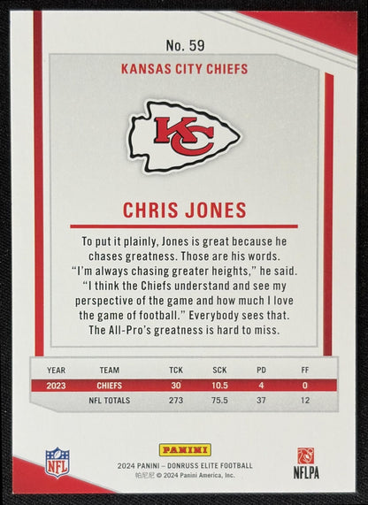 Chris Jones 2024 Panini Donruss Elite Aspirations Shimmer /875 Chiefs