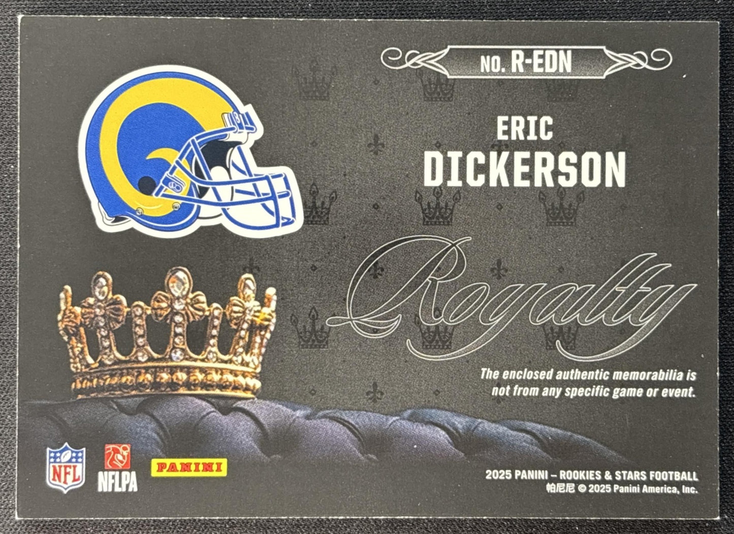 Eric Dickerson 2025 Panini Rookies & Stars Royalty Rams