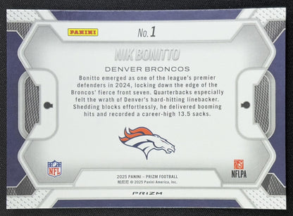 Nik Bonitto 2025 Panini Prizm Lockdown No Huddle Broncos Denver Broncos