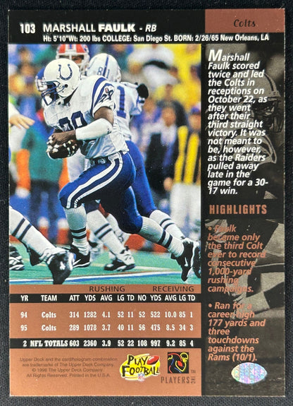 Marshall Faulk 1996 Colts