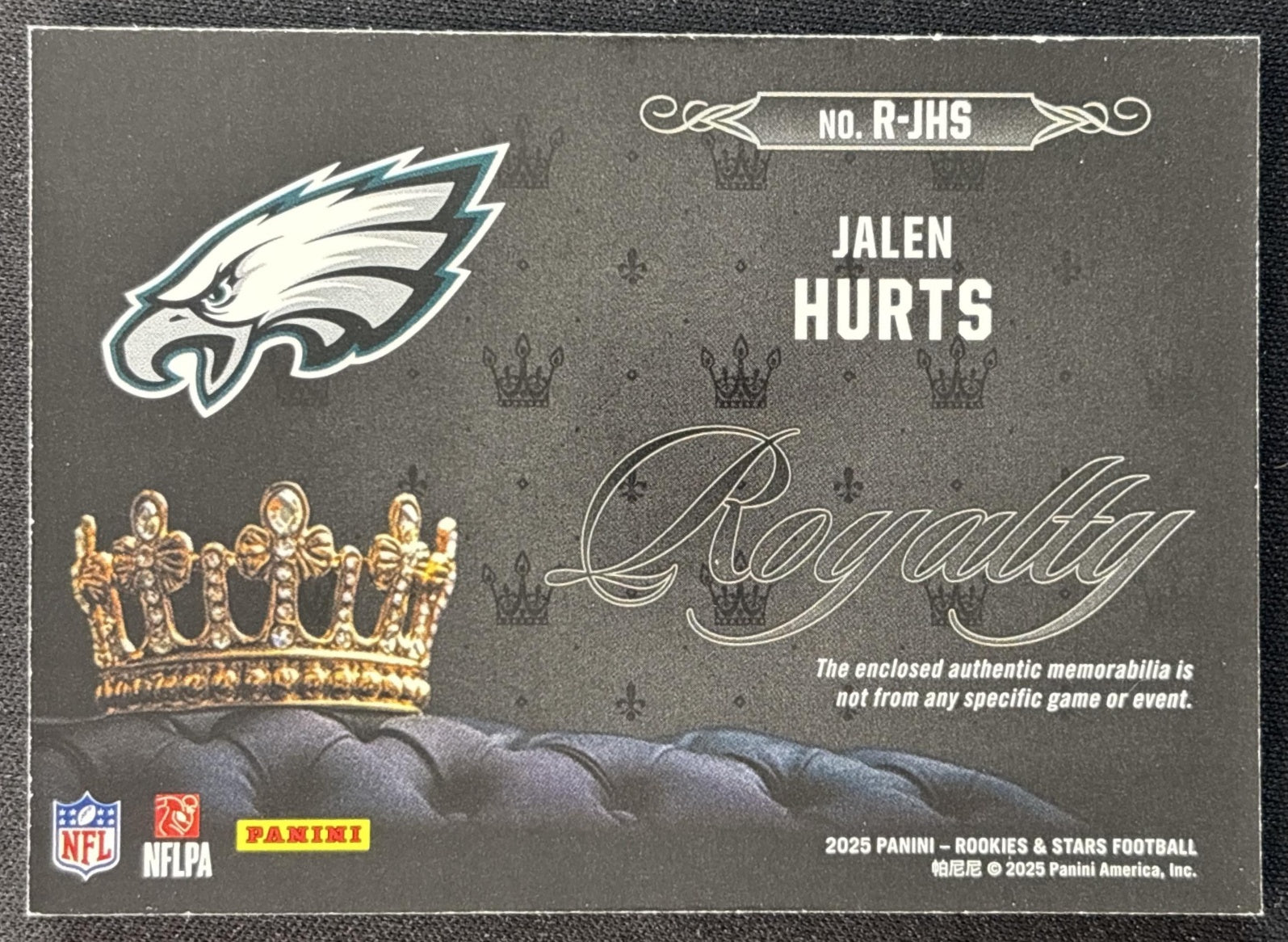 Jalen Hurts 2025 Panini Rookies & Stars Royalty Eagles