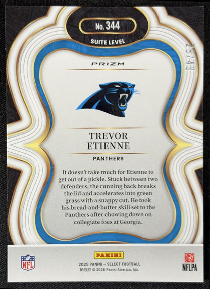 Trevor Etienne 2025 Panini Select Suite Level Red Prizm /49 Panthers