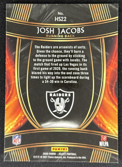 Josh Jacobs 2020 Panini Select Hot Stars Raiders Sports Trading Card