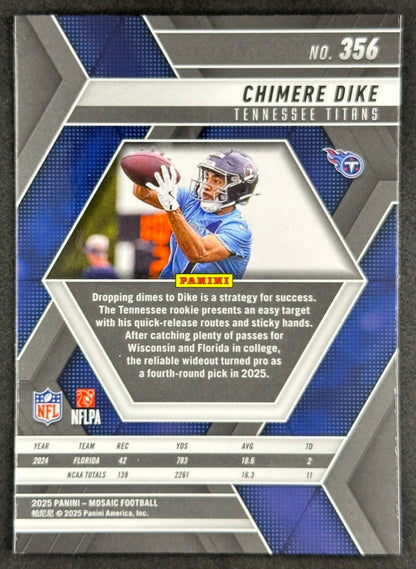 Chimere Dike 2025 Mosaic Rookies Titans Sports Trading Card