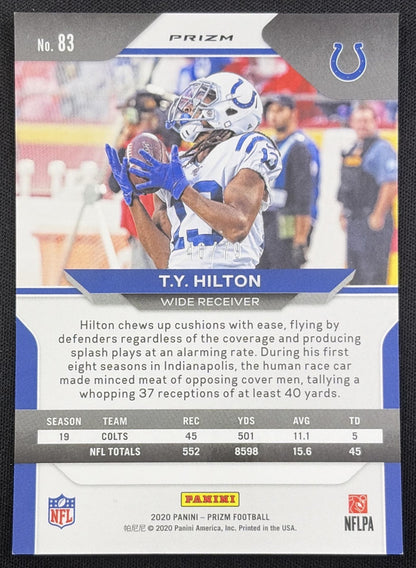 T.Y. Hilton 2020 Panini Prizm No Huddle Blue /79 Colts