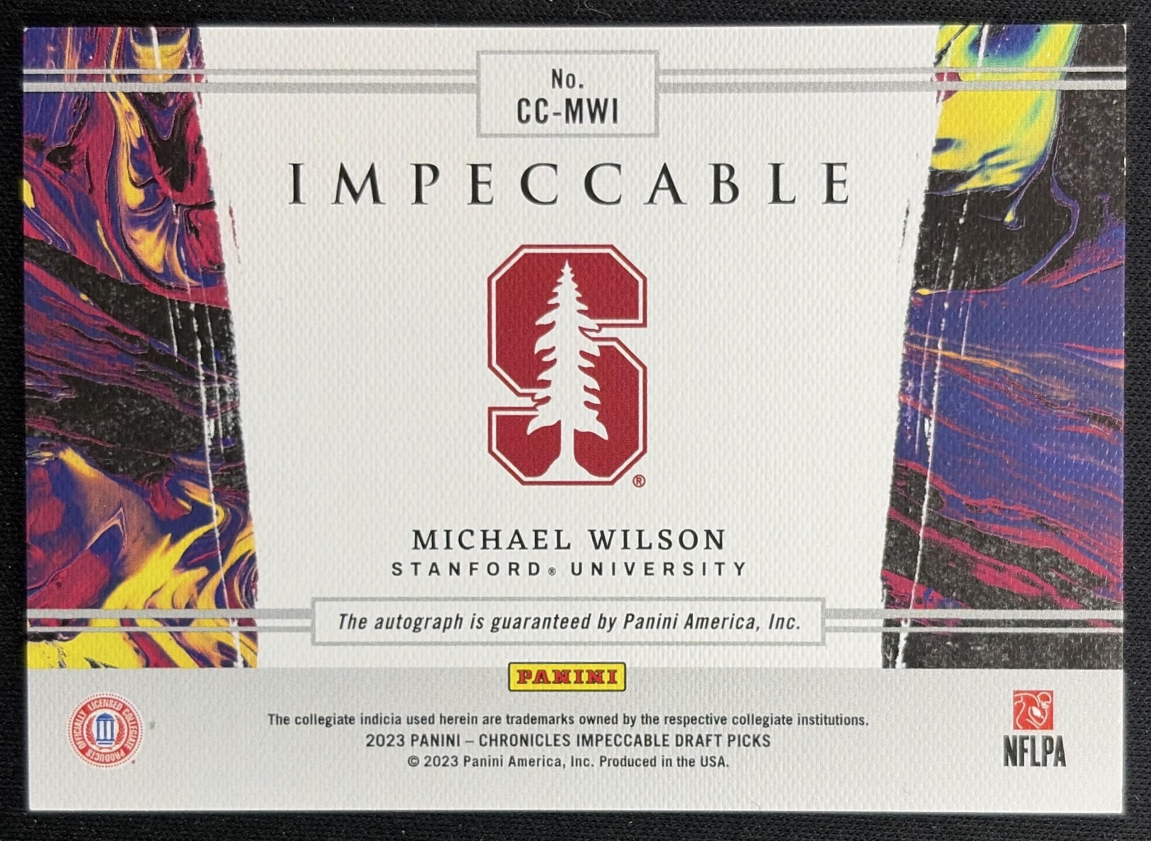 Michael Wilson 2023 Chronicles Draft Picks Impeccable Canvas Creations Auto Cardinal