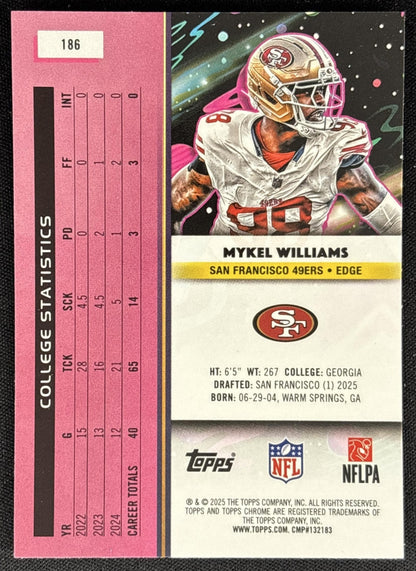 Mykel Williams 2025 Topps Cosmic Chrome 49ers