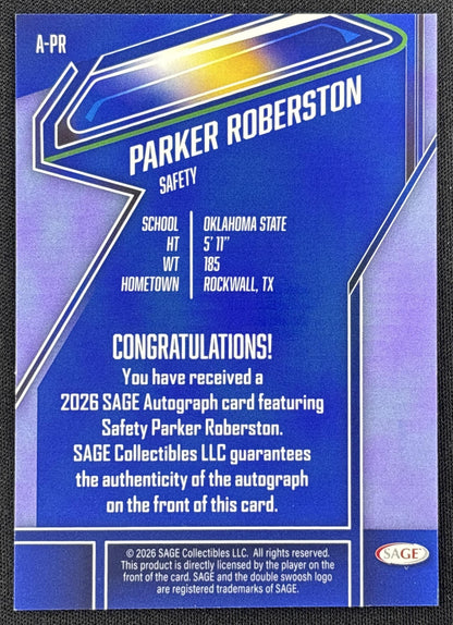 Parker Robertson 2026 SAGE Auto Broncos
