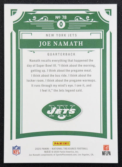Joe Namath 2025 Panini National Treasures /99 Jets New York Jets